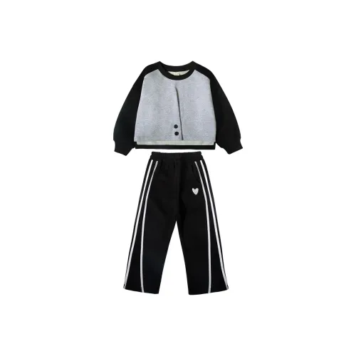 MILING Черный комплект Kids Повседневная спортивная одежда