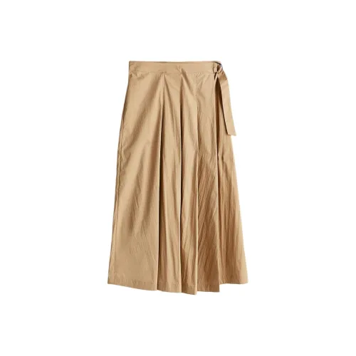 H M Бежевый Женские Повседневные Длинные Юбки
