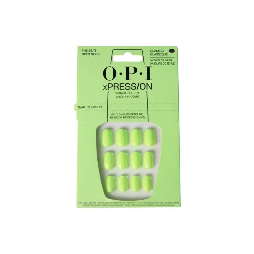 OPI The Beat Goes Neon False Nail Короткий LADDER Зеленый Однотонный Стиль Instagram