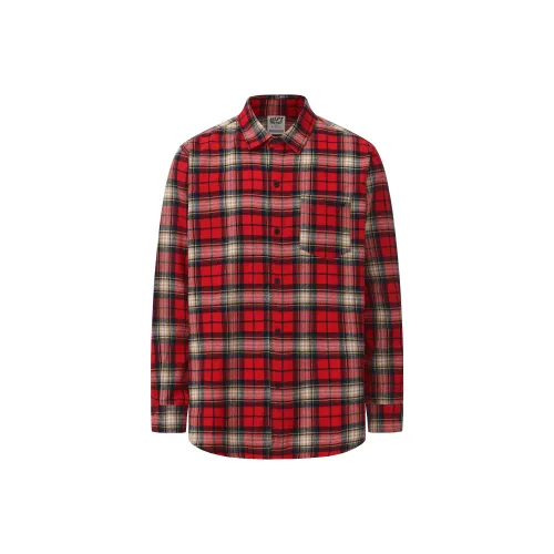 HELIPORT Red Unisex Shirts HELIPORT Красный Унисекс Рубашки