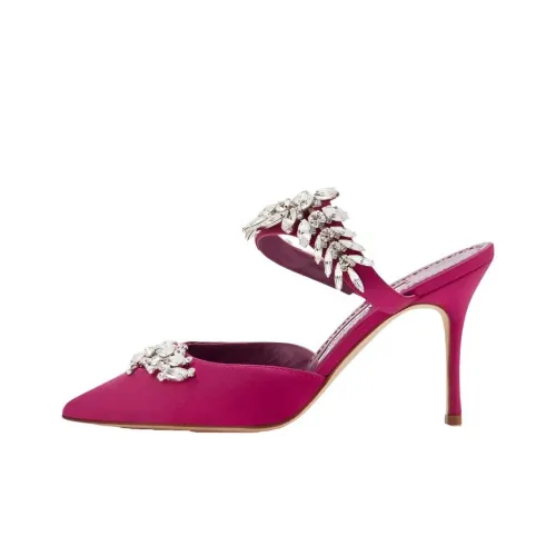 MANOLO BLAHNIK Натуральная кожа подошва быстросохнущие домашние тапочки женские фуксия