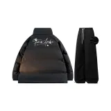 Комплект одежды (Черный топ + Черные штаны с флисовой подкладкой)