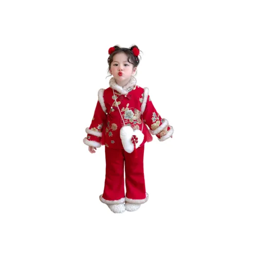 QIAONITONG Красный Наборы одежды для детей дошкольного возраста Повседневная спортивная одежда