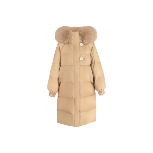 VKXOW Молочно-чайный Бежевый Женские Пуховики
