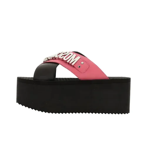 MOSCHINO Слипоны Женские Черный Розовый