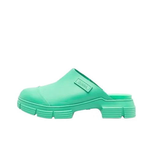 GANNI Противоскользящие домашние тапочки женские нефритово-зеленого цвета