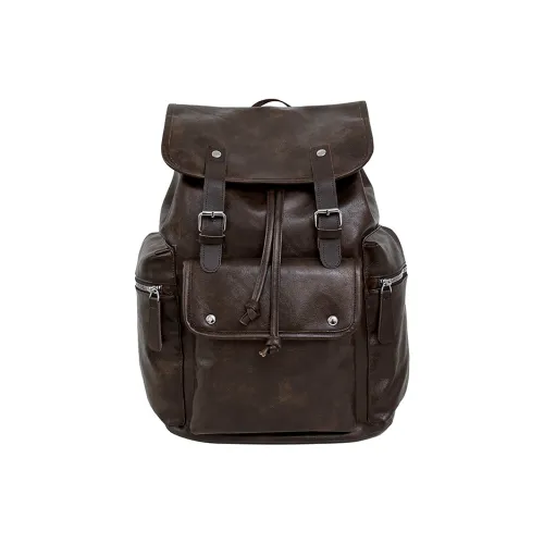 Tezimyt ПУ (полиуретан) Рюкзак Стандартный Унисекс Черный Кофейный