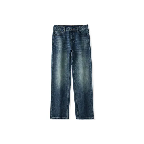 UKTK Винтажные синие мужские джинсы