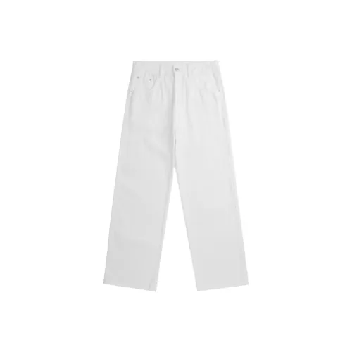 HUNZHI Белый Унисекс Джинсы