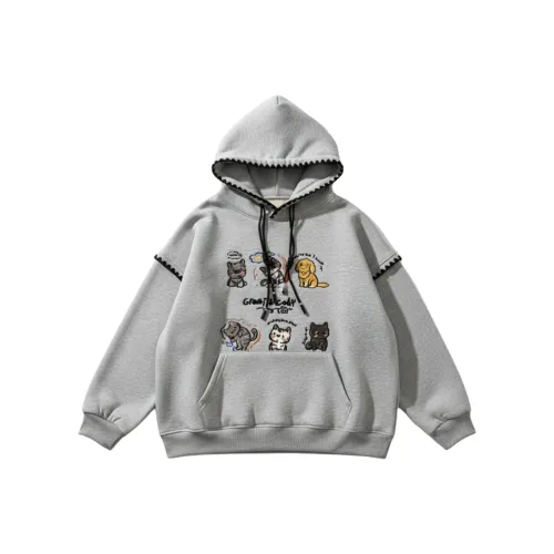 XIAOLIZI Серый с флисовой подкладкой унисекс свитшоты