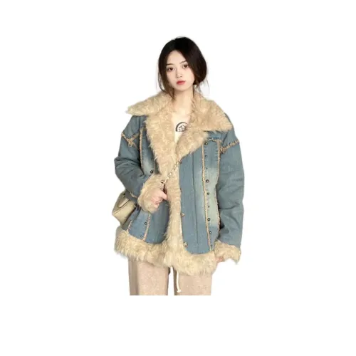 MUCCHIC Светло-синий Женский пуховик