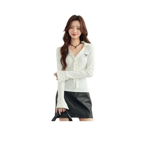 MENGXIAOQI Белый Женские T-рубашки