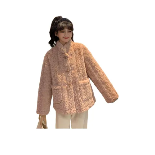 ZVJH Розовый Женские Бархатные Куртки