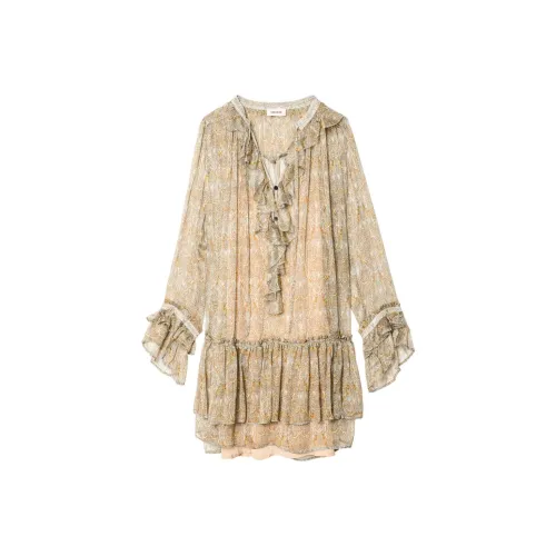 Zadig Voltaire Длинное платье с длинными рукавами женское