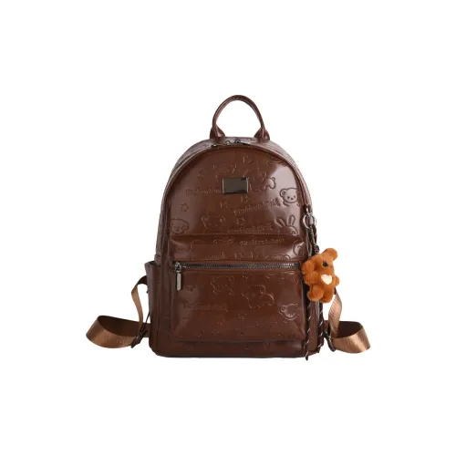 Xuan Xi ПУ (полиуретан) Рюкзак Стандартный Женский Коричневый Кофейный