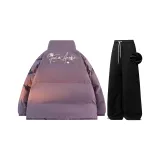 Комплект одежды (Фиолетовый топ + Черные штаны с флисовой подкладкой)