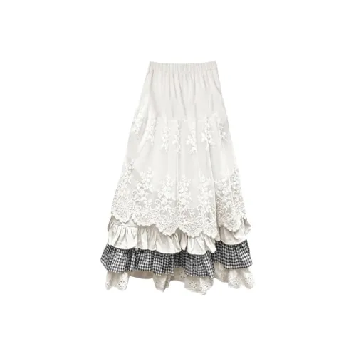 RTTO Белый Женские Повседневные Длинные Юбки