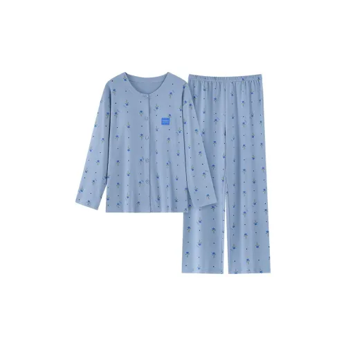 JINXU Синий Женские Пижамные Комплекты