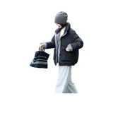 Темно-синий (с водным цветочным дизайном, бренд, крючок и петля)