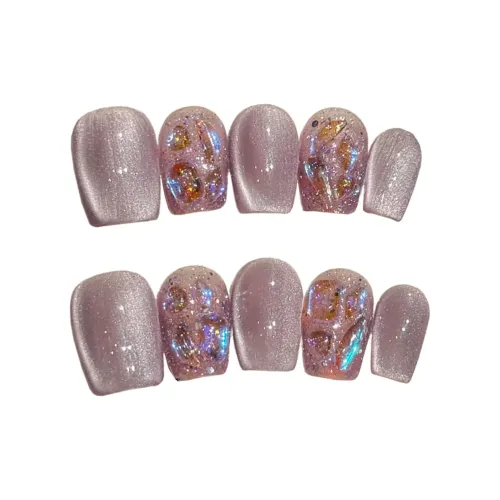 Fuyao Таро паста боба False Nail Короткий Квадрат And Круглый Фиолетовый Jump Цвет Кошачий глаз