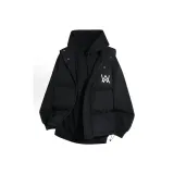 Черный жилет + черный тонкий свитшот - WA буква