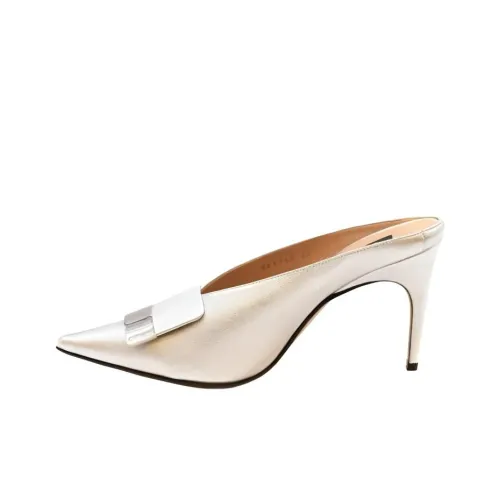 SERGIO ROSSI Домашние тапочки Женские Серебряные