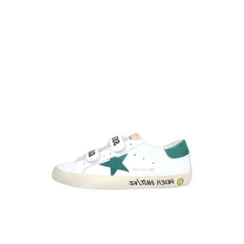 Golden Goose Old School Low Топ Детские Скейтбординги Белый Зеленый Малыш