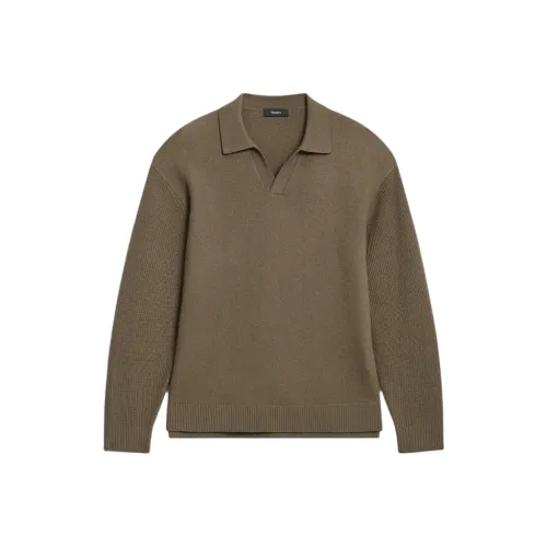 THEORY Темно-оливковая мужская поло