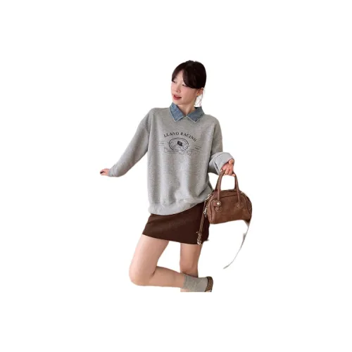 VENICEW Серый с V Бренд Наклейка Женские Свитшоты