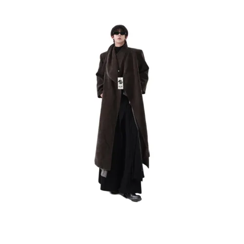 GY.VG Темно-коричневое унисекс пальто