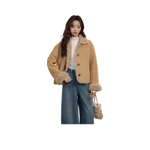 GOSO Khaki Женские Бархатные Куртки