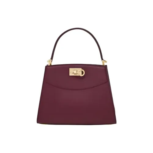 FERRAGAMO Studio Hammered Текстура Телячья кожа Сумка Мини Женская Сливовый цвет