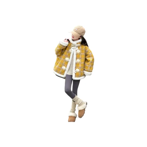 AIXINA Желтый С флисовой подкладкой Школьный возраст Утеплённые куртки