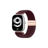 [Бургундский] Магнитная застежка, нейлоновая ткань, вязаный ремешок, черная пряжка