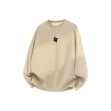 [Thickened и с флисовой подкладкой] Хаки (Логотип центрального черного кота Good Luck)