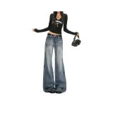 Светло-синий [Удлиненные брюки] Длина тела выше 5,4 футов