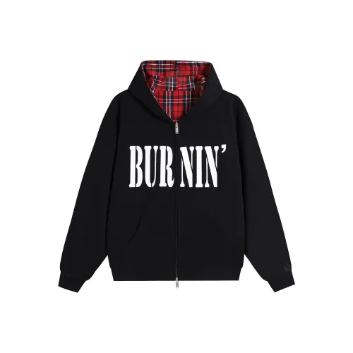 BURNIN Черный Красный Клетка Унисекс Куртки