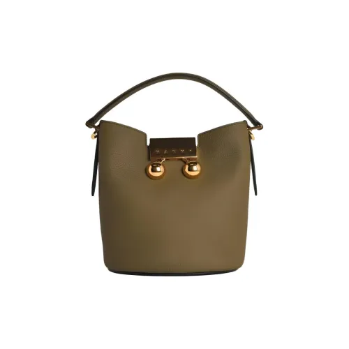 MARNI Trunkaroo Телячья кожа Ведрообразная сумка Обычная Женская Зеленая
