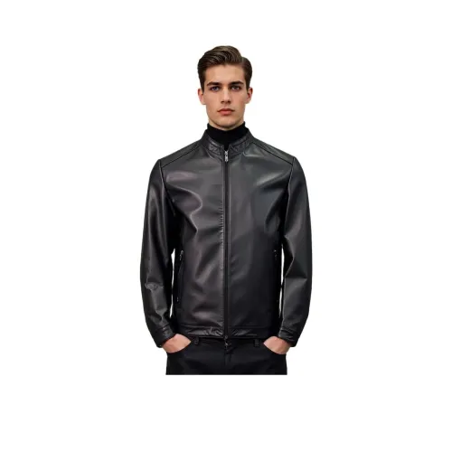 Kaiser Черные Мужские Кожаные Куртки