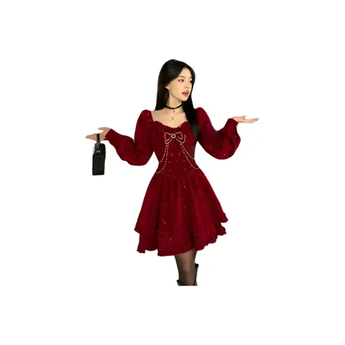 Genius Pooh Длинное платье с длинными рукавами женское