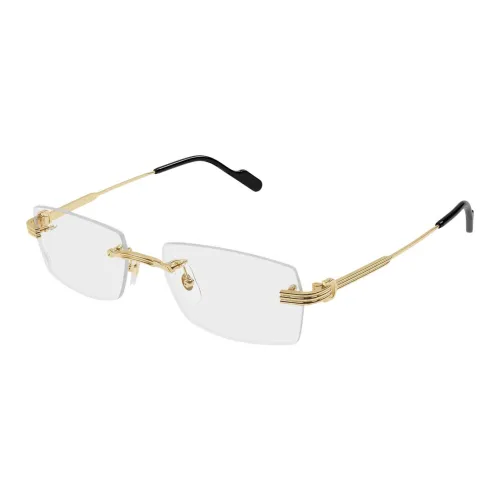 CARTIER Металл Прямоугольные Очки с диоптриями Женские Золотые