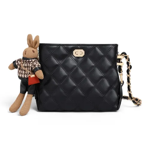 OUBOTE Сумка через плечо из коровьей кожи стандартная женская черная