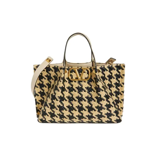 Valentino VLogo Signature Raffia Crossbody Bag Medium Women's Yellow Black Валентино VLogo Signature Рафия Сумка через плечо Средняя Женская Желтая и Черная