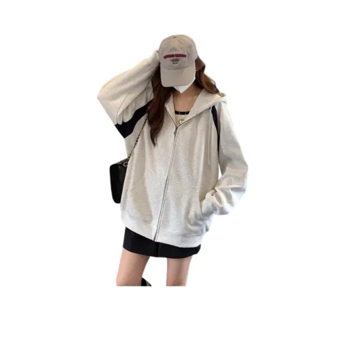 SIXUSICHOU Белый Серый Женский Свитшот