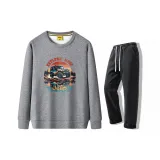 Серый + Черный, серый с флисовой подкладкой, джинсы