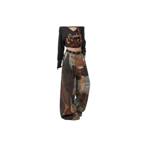 PEA Коричневый Унисекс Повседневные Штаны