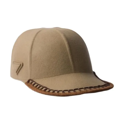 PRADA Хлопок Вискоза Смесь Кепки Женские Верблюжий Коричневый