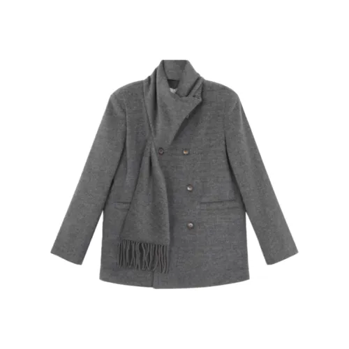 ZEKIKO STUDIO Серый Женский Пальто