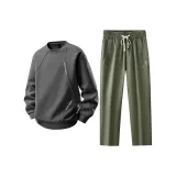 Комплект одежды (Темно-серый топ + Армейский зеленый низ)