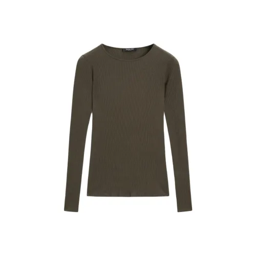 Massimo Dutti Темно-зеленые женские T-рубашки